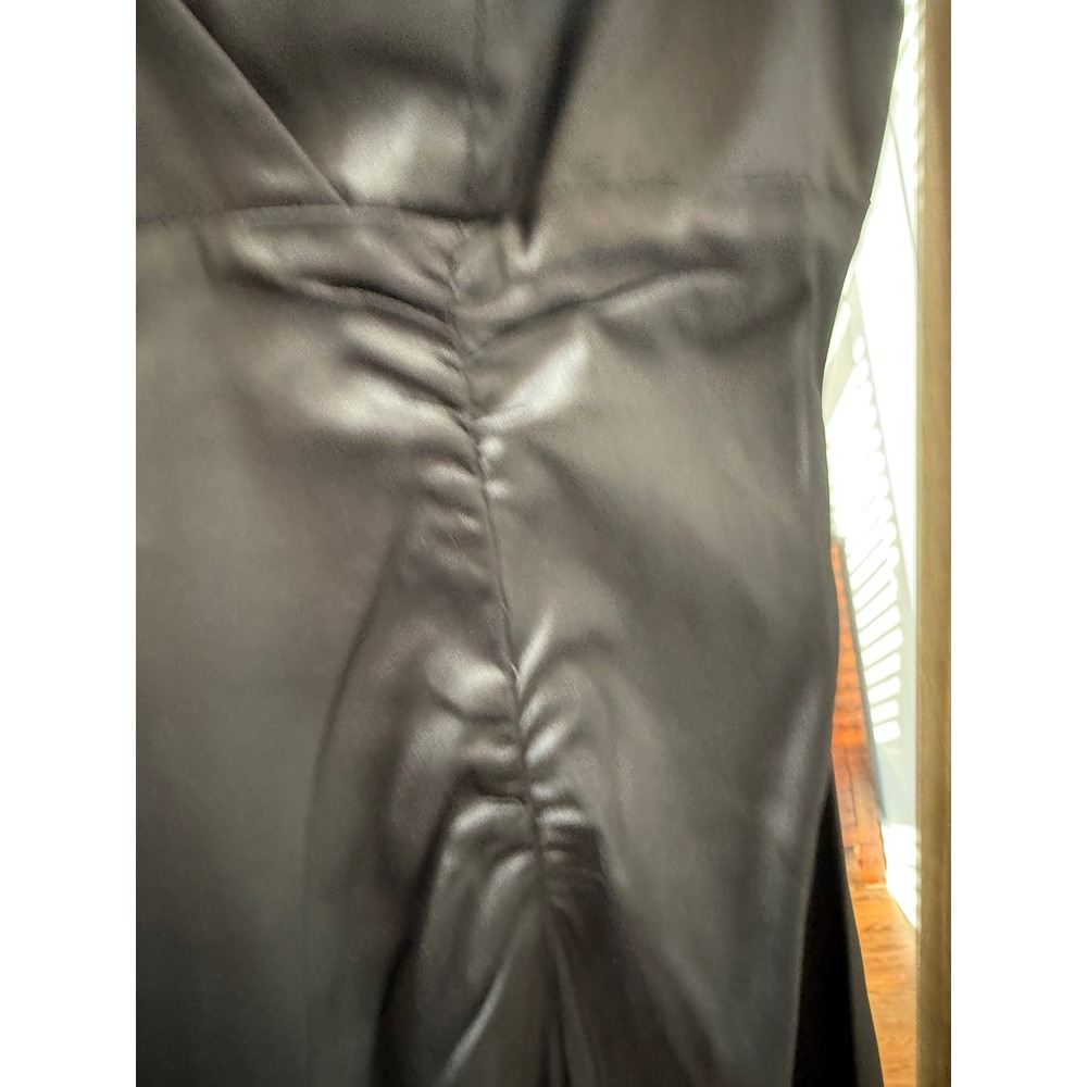 Vintage Donna Ricco Black V-Neck Ruched Sheath Dress Size 8P Little Black Dress - Picture 5 of 8